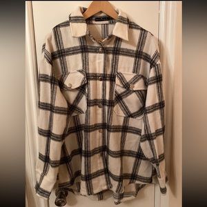 Shein Emery Rose Flannele Plaid Bottom down Shirt M